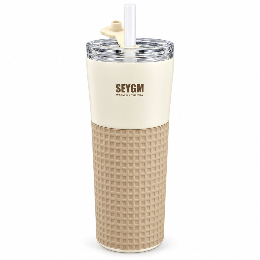 Metal Tumbler with Straw Lid & Grip Sleeve, 400 ml