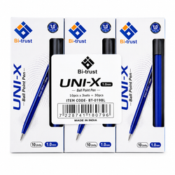 BT-019BK Uni-X Pen 1mmBLUE-pk10