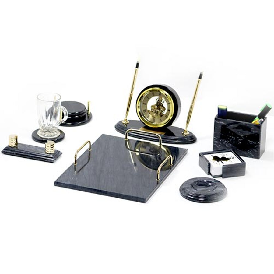 Luxury Marble Desk Set, Black